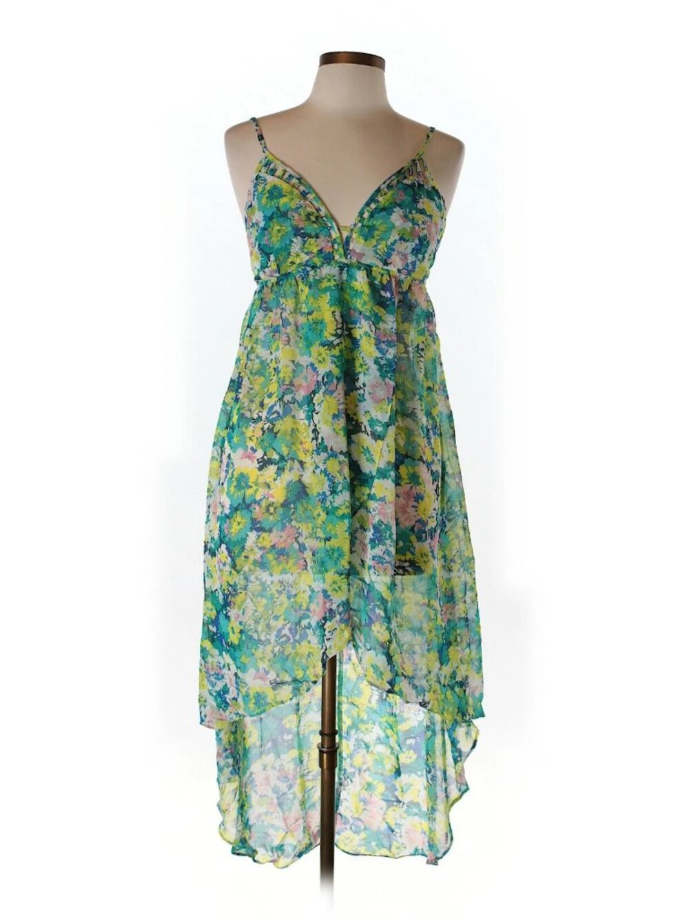 En Creme Womens High-Low Floral Dress, M, size S